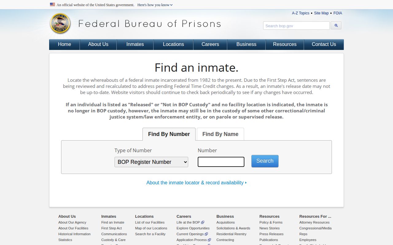Federal BOP lookup for a released Upshur County inmate