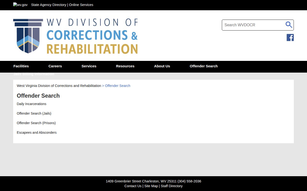 Upshur County released inmates WVDCR search channels